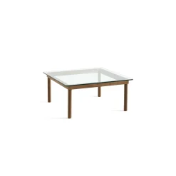 Table basse Kofi Noyer Massif u0026 Verre Clair - l 80 x L 80 x h 36 cm