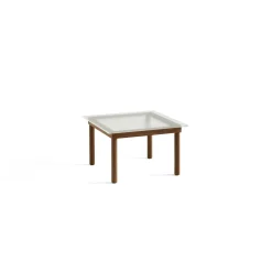 Table basse Kofi Noyer Massif u0026 Verre Roseau Transparent - l 60 x L 60 x h 36 cm