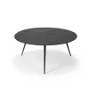 Table basse Luna en mineaux - noir - Ø 80 x h 35 cm
