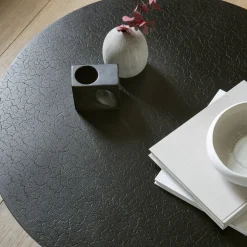 Table basse Luna en mineaux - noir - Ø 80 x h 35 cm