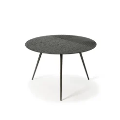 Table basse Luna en mineaux - noir - Ø 65 x h 41 cm