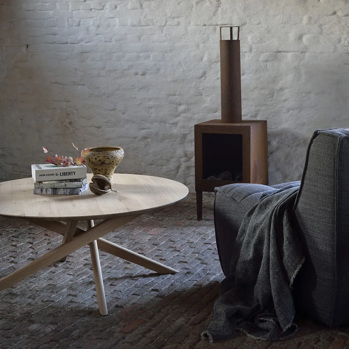 Table basse Mikado Chêne Ronde