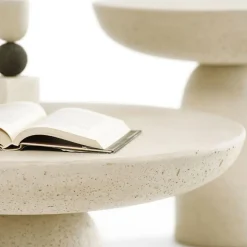 Table basse Olo - Ø 100 x h 15 cm - Ivoire