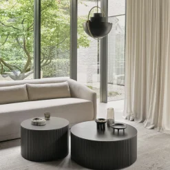 Table basse ronde Roller Max en acajou - Marron