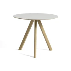Table CPH20 Ronde Chêne clair huilé u0026 Linoleum - Crème
