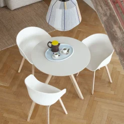 Table CPH20 Ronde Chêne clair huilé u0026 Linoleum - Crème