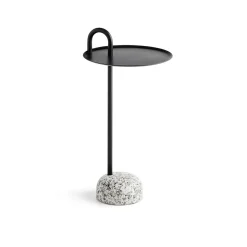Table d'appoint Bowler en acier et granit - Noir