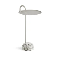 Table d'appoint Bowler en acier et granit - Beige