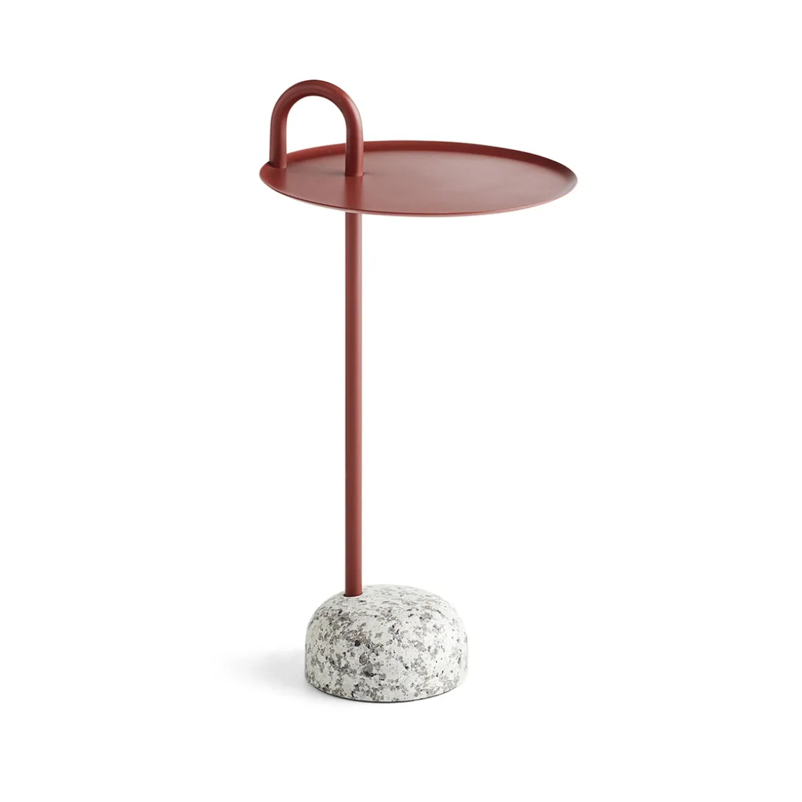Table d'appoint Bowler en acier et granit - Rouge