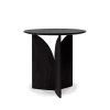 Table d'appoint Fin en teck noir verni - Ø 50 cm