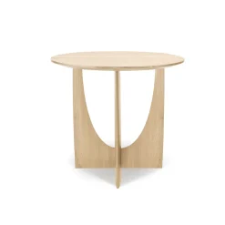 Table d'appoint Geometric chêne verni - Ø 51 x h 50 cm