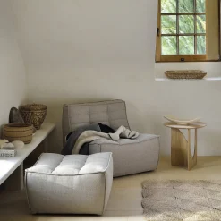 Table d'appoint Geometric chêne verni - Ø 51 x h 50 cm