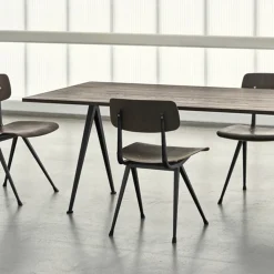 Table Pyramid 02 Base noire u0026 plateau chêne fumé