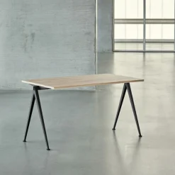 Table Pyramid 01 Base noire u0026 Plateau chêne mat lacqué