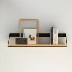 Étagère Ribbon en chêne et métal noir - L 70 cm