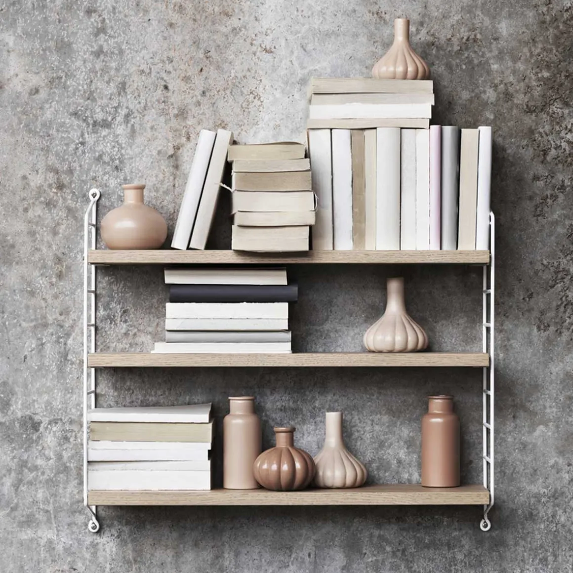 Étagère String Pocket - Chêne u0026 Blanc