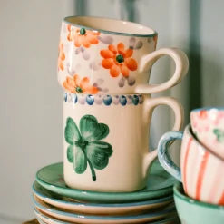 Tasse Fleurs Oranges en céramique