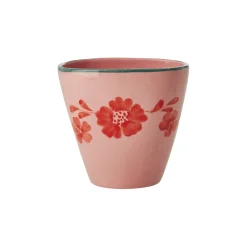 Tasse ovale Fleurs Oranges en céramique