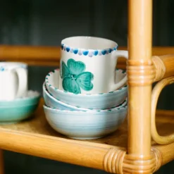 Tasse Trèfle peint à la main en céramique