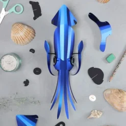 Trophée Origami Squid Cobalt Bleu Métallique