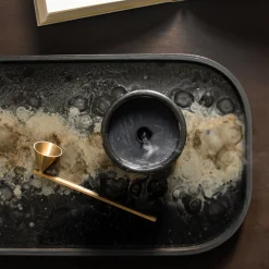 Vide poche en verre Black Organic